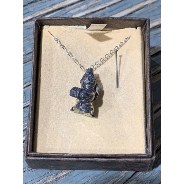 Pen Delfin - Sterling Stamped Chain w/ Rabbit Pendant 8.9g 