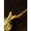 Image 3 : Yellow Gold 10K Stamped Pendant & Chain, Purple & Green Stones, Weighs 1.41g  