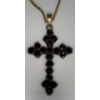 Image 2 : 333 Stamped Gold Chain (Chain Weighs 2.08g)  & Unstamped Cross w/ Red Coloured Stones Pendant