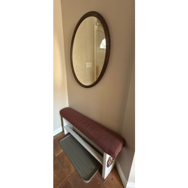 Entry Bench & Welcome Mirror w/ Boot Mat