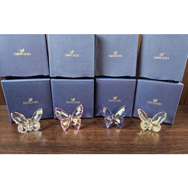4 Swarovski Crystal Butterfly Figurines with Original Boxes