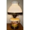 Image 2 : Victorian Hurricane Lamp ft/ A Hobnail Milk Glass Shade 12"Tall