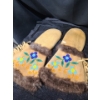 Image 1 : Indigenous Fur Gloves With Beaded Flower Design
