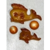 Image 1 : Chalk Fish, Pair of Goldfish with Orange Bubbles
