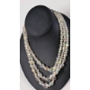 Image 1 : Vintage 1940s Three Strand Crystal Necklace with Faceted Beads