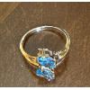 Image 3 : Yellow Gold 10K Stamped Ring, Blue Stones, Weighs 3.00g 