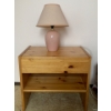 Image 1 : Pine Bedside Table with Lamp 20"L/18"T/15"W