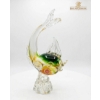 Image 3 : Murano Glass Fish Figurine on Textured Base, 11-Inch Height