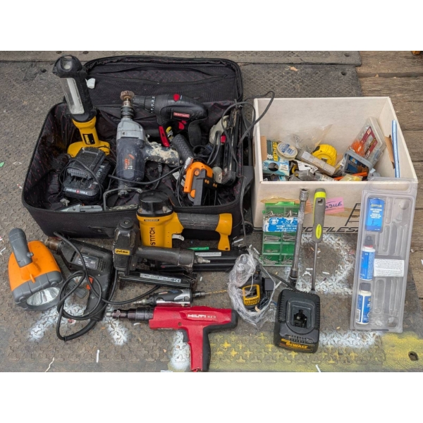 Power Tools and Accessories Including Bostitch, Craftsman, and DeWalt