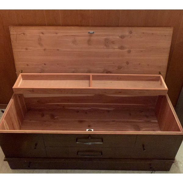 Mid Century Cedar Chest 43x18x18