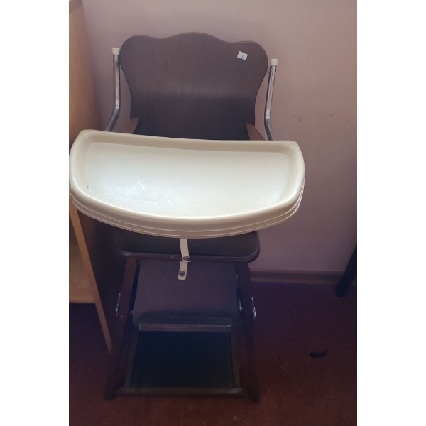 Vintage Wooden High Chair 39 T, 18 L, 18 W  (Not Current Safety Approved, Toy Use Only)
