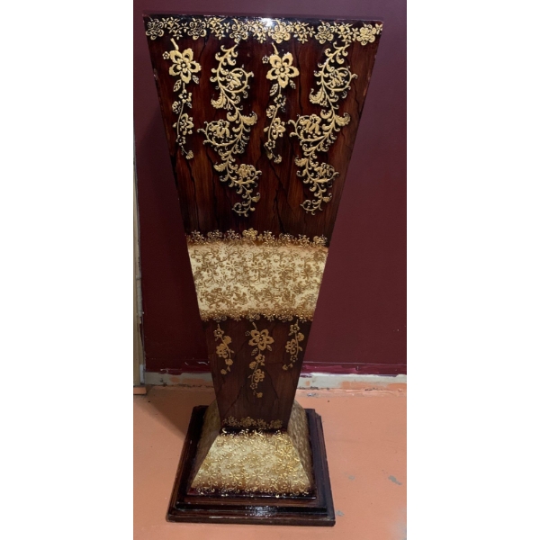 Painted Pressboard Pillar 38 T, 14 L, 14 W and 3 Tier Serving Tray 17 Diameter Base and 14 T