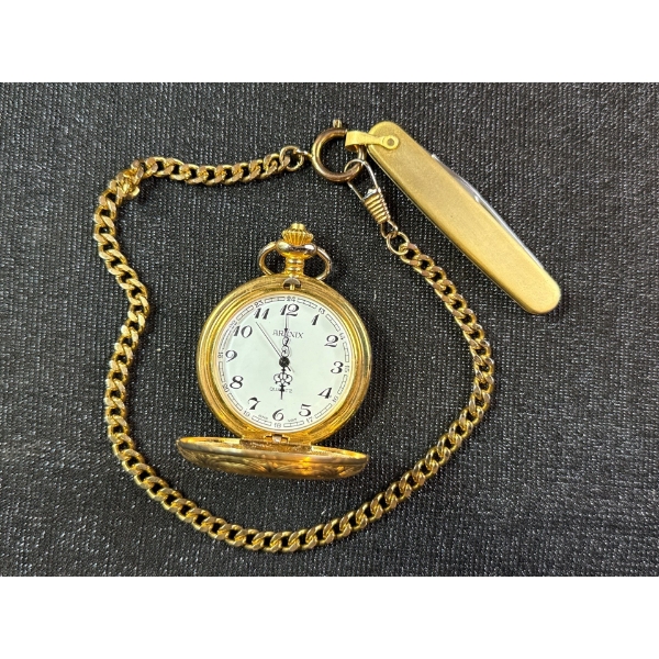 Pocket Watch Chain & Knife Quartz