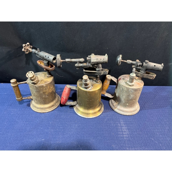 3 Medium Antique Plumbing Torches 