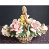 Image 2 : Bavarian Porcelain Plate, Flower Basket, and Lady Figurine Group