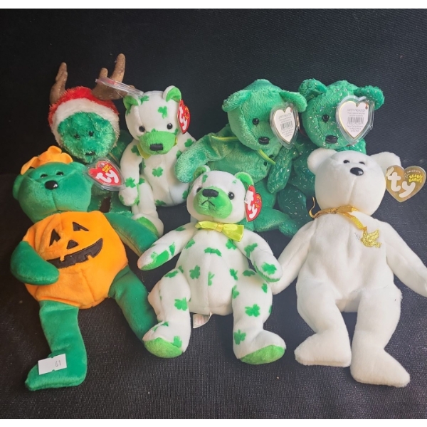 Beanie Babies- Assorted Including: Tricky, Teddy, Clover, Decade, and More!