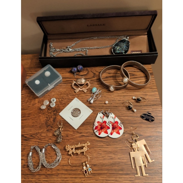 Vintage Fashion Jewelry Collection w/ Solo 1914 Canadian Dime Ft. King George V