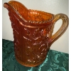 Image 4 : Imperial Co.  Lustre Rose Pitcher & Three Tumblers- Marigold Carnival Glass Set