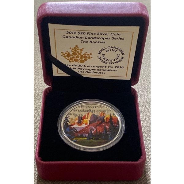 2016 $20 The Rocky Mountains Fine Silver Coin 31.83 Grams