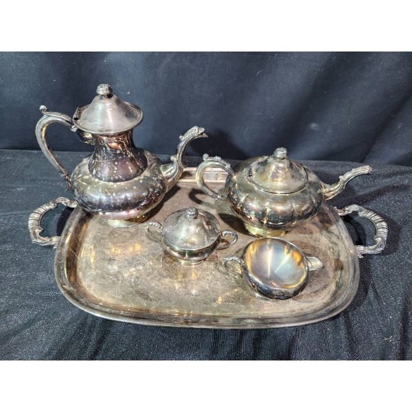 Marlboro Plate Tea and Coffee Set with Tray by Morton-Parker
