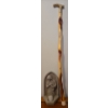 Image 1 : Carruth Studio Lovely Concrete  Shepard w/ Brass Handle Burl Wood Cane (34T) 