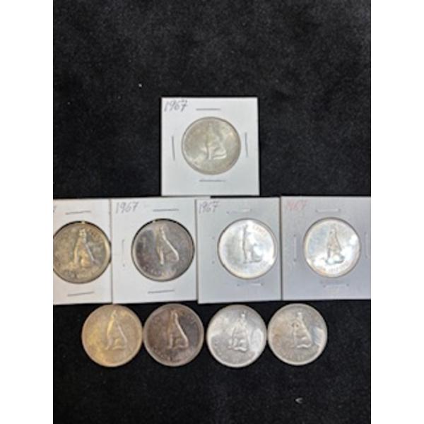  9 1967 50 cent Canadian .800 Silver 104.94g