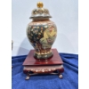 Image 2 : Handpainted Bowl and Urn with Wooden Stands
