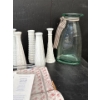 Image 5 : While Milk Glass Vases w/ Thick Glass Clear Vase (11T) and Princess House Cookware 