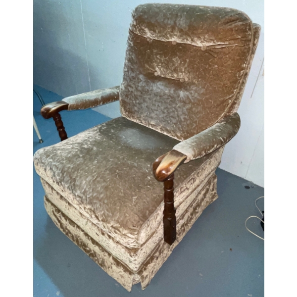 Antique Upholstered Velvet Rocking Chair 26x30x46