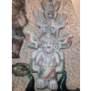 Image 3 : Mexican Mayan Inspired Art Statue 13 T and Glass Birds 