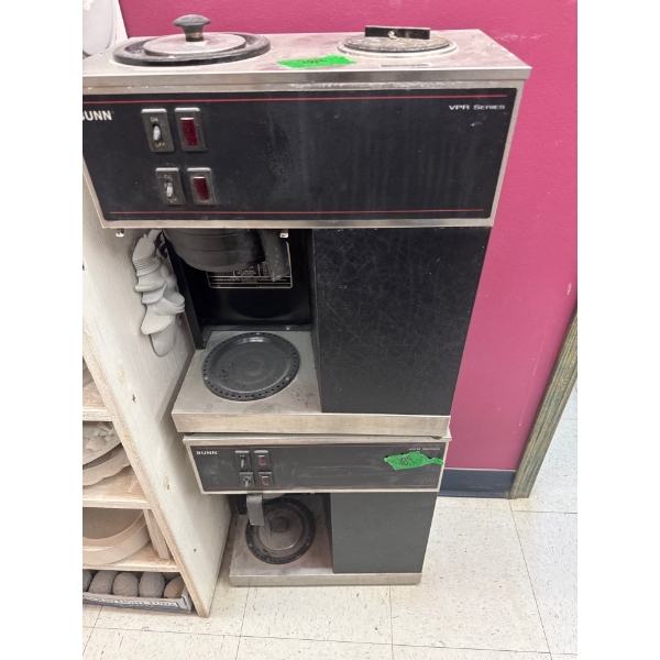  two BUNN VPR series industrial coffee machines