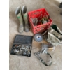 Image 1 : Rubber Boots Sz 11 & Red Tote, Tire Chain, Pressure Gauge & More
