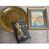 Image 1 : Decorative Brass Oriental Plate 16T w/ 3D Unframed Art Depiction Of Artemis w/ Bow & More