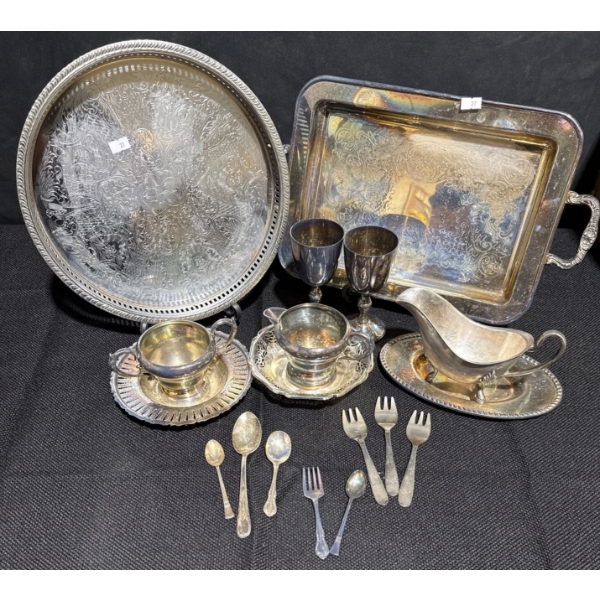 Silverplated Beverage Service - Trays Chalice' Creme & Sugar Gravy Boat & More 