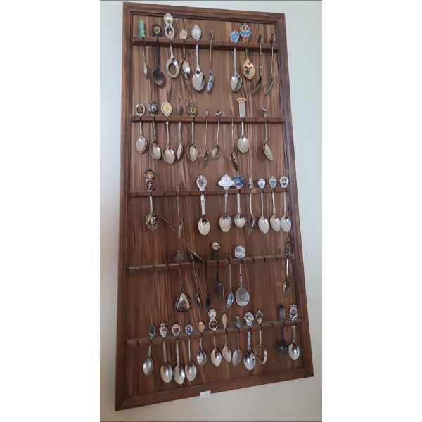 Spoonrack 17 X 30 and Souvenir Spoons