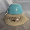 Image 6 : Pyrex Mixing Bowl in "Forest Fancies" Pattern, Turquoise Mixing Bowl,"Golden Acorn" Space Saver Dish