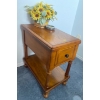 Image 2 : Cedar Tan End Table w/ Decorative Decor Accents 13x22x23