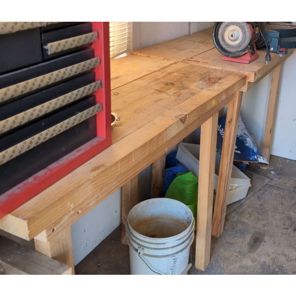 2 Wooden Benches, Contents NOT Included, Benches ONLY, Custom Table Saw Height  - 44W, 36T Each 