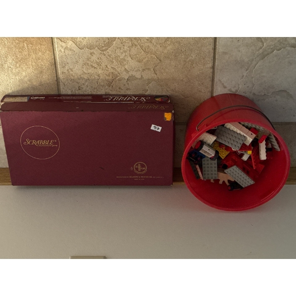 Vintage Bucket Lego & Scrabble Games