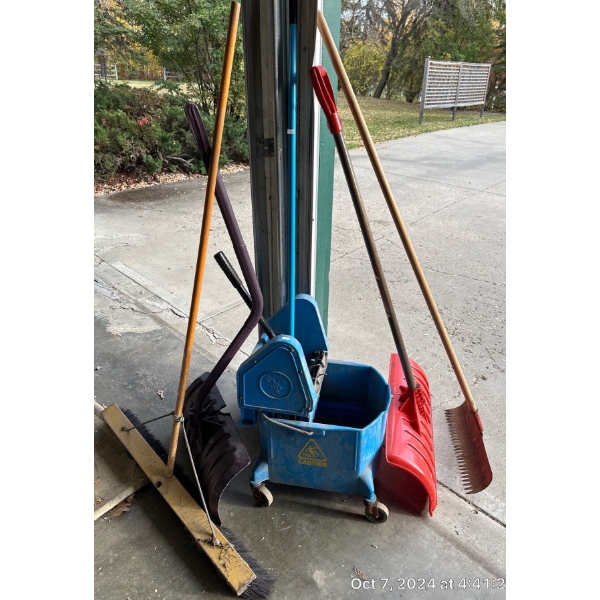 Commercial Mop Bucket & Brooms