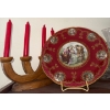 Image 1 : Mitterteich Bavaria Germany Charger Plate 15"Diameter w/ Teak Candleabra 
