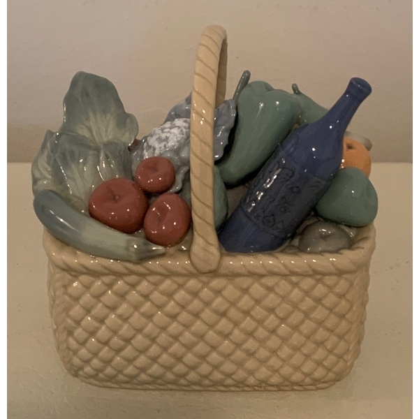 LLADRO Porcelain 10th Anniversary Basket of Goodies 4W