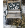 Image 1 : Single Seat Wood and Metal Garden Bench w/ Rose Design 24 W, 22 D, 31 T 