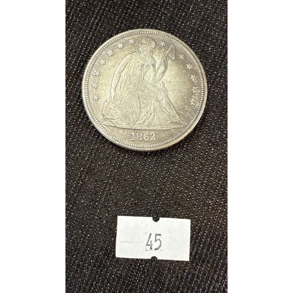 1862 United States Liberty Quarter Dollar - Silver