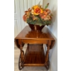 Image 2 : Charming Walnut Bar Cart w/ Faux Florals 29x20x29