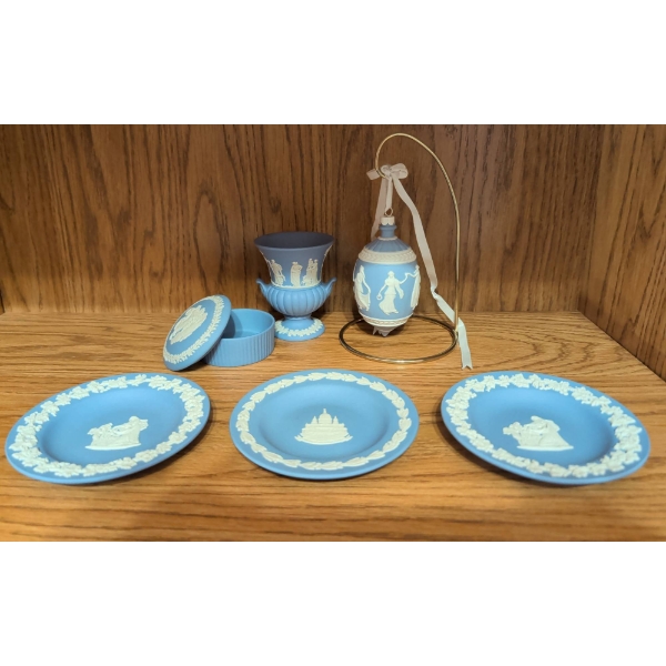 Wedgwood Jasperware Collection ft/ Ornamental Egg Trinket box Chalice & More