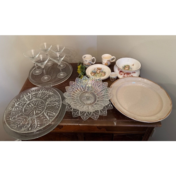 Glass & More Collection - Iridescent Bowl, Glass Flowers, Trays and More! 