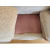 Image 5 : Vintage Three-Seat Sofa with Rose Embossed Pattern and Wooden Details