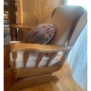 Image 3 : Solid Oak Occasional Sitting Chair with Cushion by Vilas 30"x 29"x 35"tall