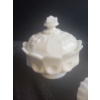 Image 6 : Fenton Milk Glass: Cake Plate 10" Diameter Top, 3 T, Jar 7" Diameter Top, 11 T  and More!
